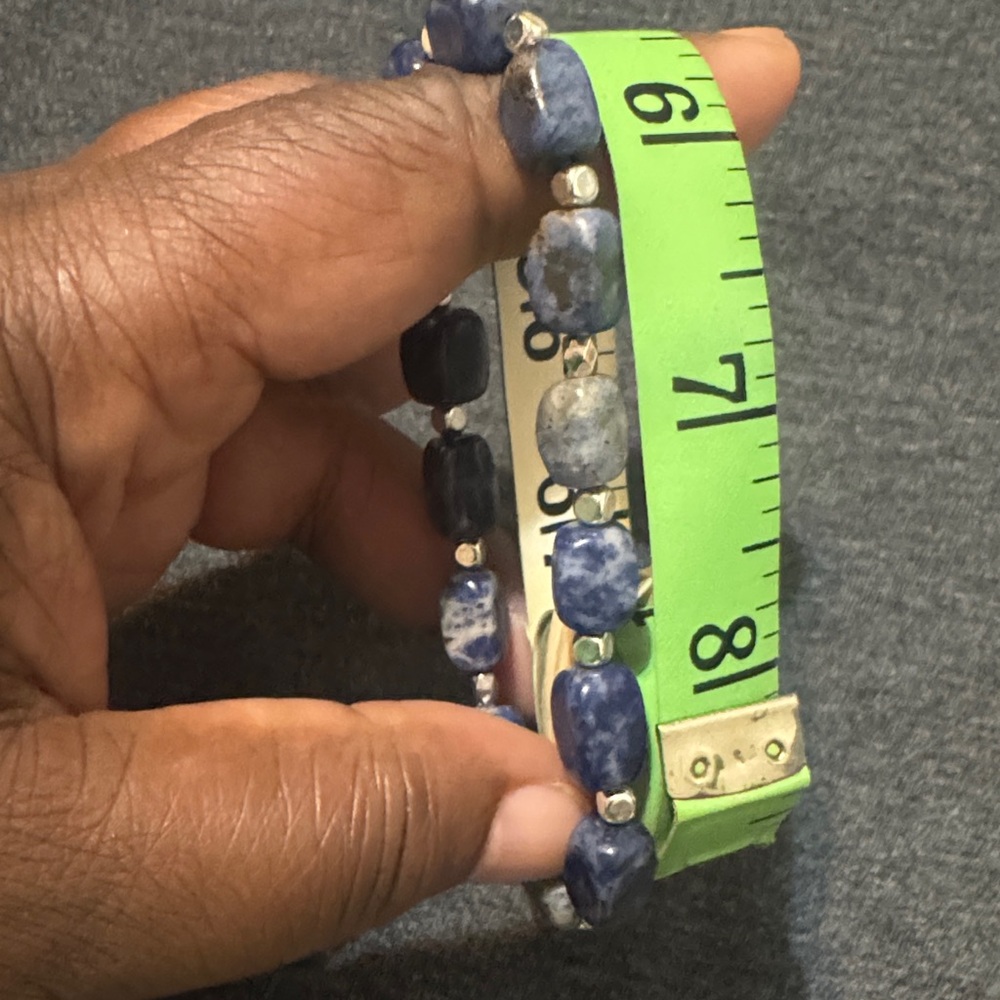 Sodalite Intuition Blue Gemstone Beaded Bracelet - Picture 13 of 13